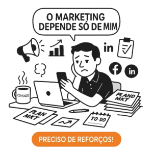O marketing depende só de mim 😫 Preciso de reforços