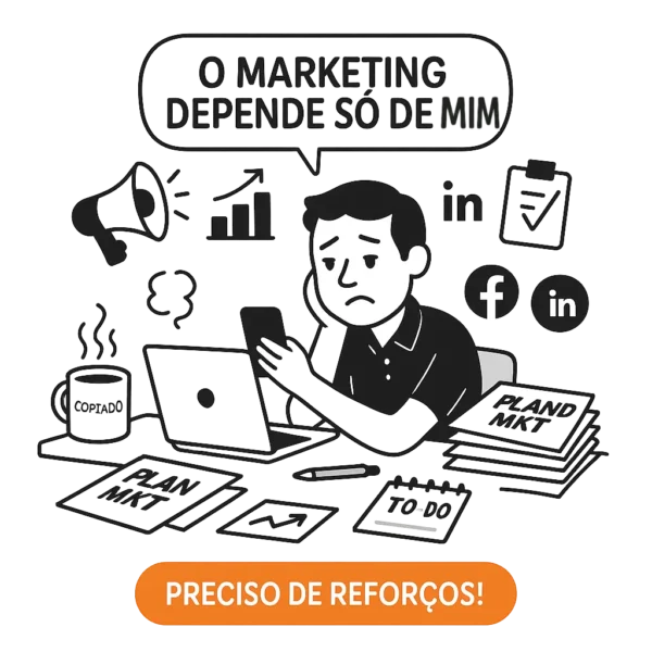 O marketing depende só de mim 😫 Preciso de reforços
